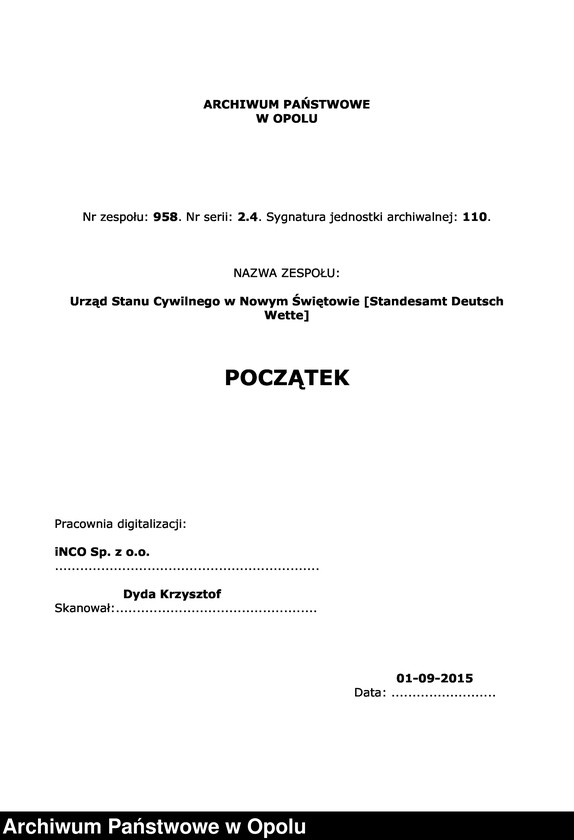 Obraz 1 z jednostki "Heirats-Register (Neben-Register) Standesamt Deutschwette 1912"