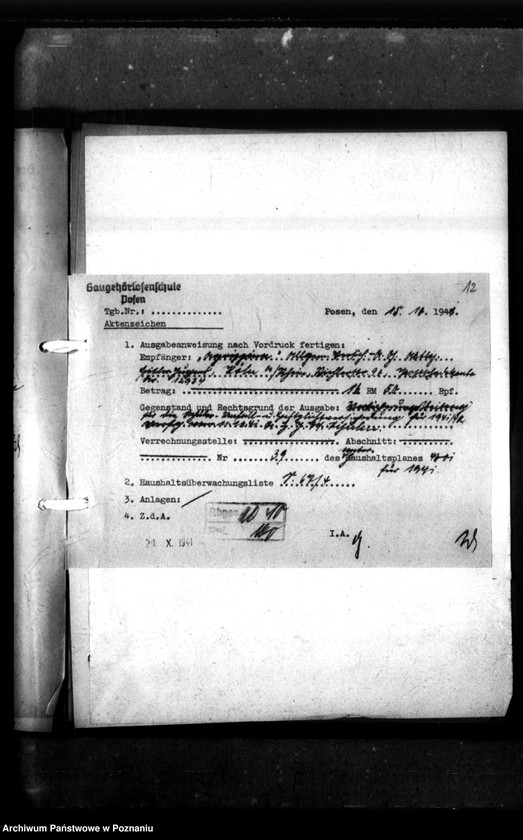 Obraz 15 z jednostki "Unfall und Haftpflichtversicherung Schüler und Lehrkräfte. [Sprawy ubezpieczeniowe]."