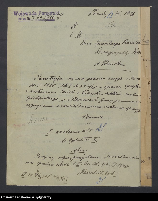 image.from.unit.number "Akta dotyczące układu z Niemcami w sprawie przekazywania akt [Układ polsko - niemiecki z dnia 22.12. 1926 r. o wydaniu akt]"