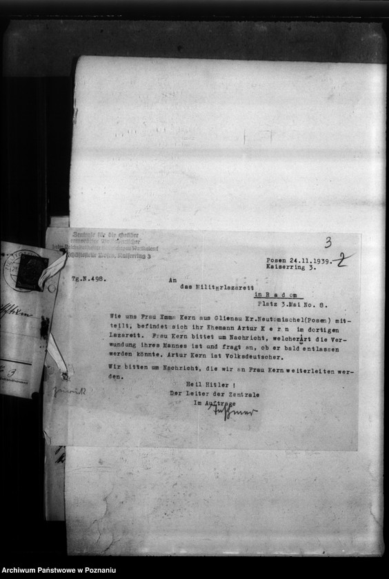 Obraz 7 z jednostki "Artur Kern aus Glinau, Kreis Neutomischel (Nowy Tomyśl)"