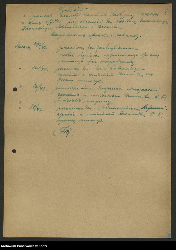 Obraz 9 z jednostki "Protokoły posiedzeń [Wojewódzkiej Komisji Kontroli Partyjnej wraz załącznikami]"