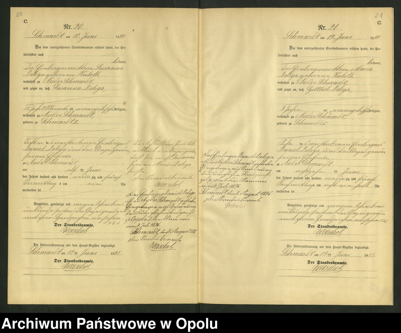 image.from.unit.number "Sterbe-Neben-Register Standesamts Schmardt pro 1895"