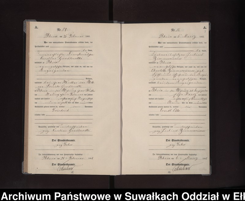 image.from.unit.number "Geburts-Neben-Register des Preussischen Standes-Amtes Rhein Kreis Loetzen"