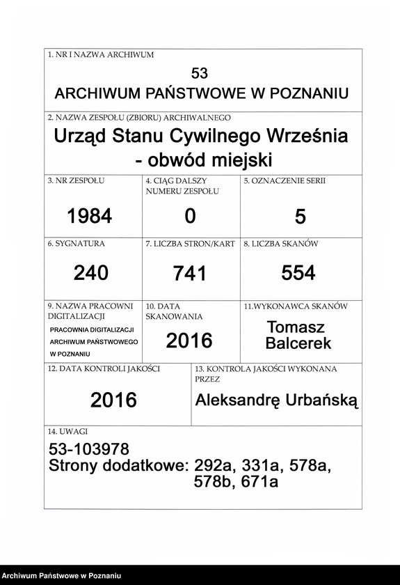 image.from.unit.number "Standesamtes Urkunden betreffends Sammelacten für Heiratssachen"