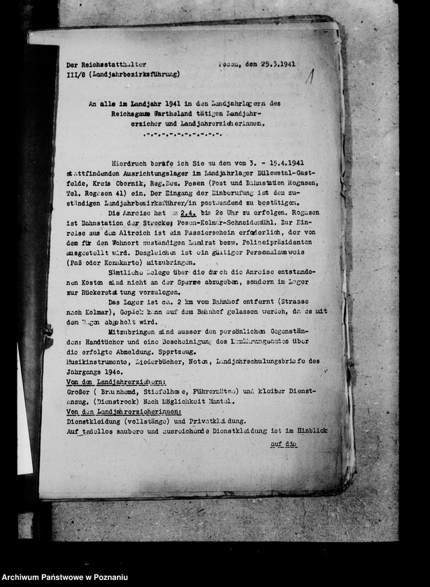 Obraz 5 z jednostki "Rundschreiben der Landjahrbezirksführung"