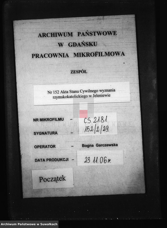 image.from.unit.number "[Dokumenty do akt małżeństw wyznania rzymskokatolickiego parafii w Jeleniewie]"