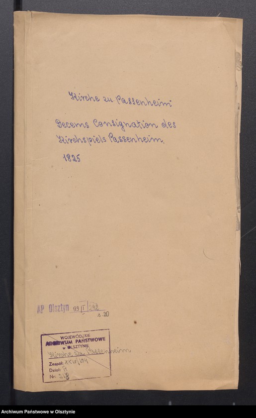 image.from.unit.number "Consignation des Kirchspiels Passenheim"