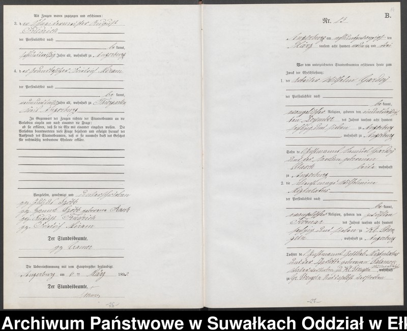 Obraz 17 z jednostki "Heiraths-Neben-Register des Preussischen Standes-Amtes Angerburg Kreis Angerburg"