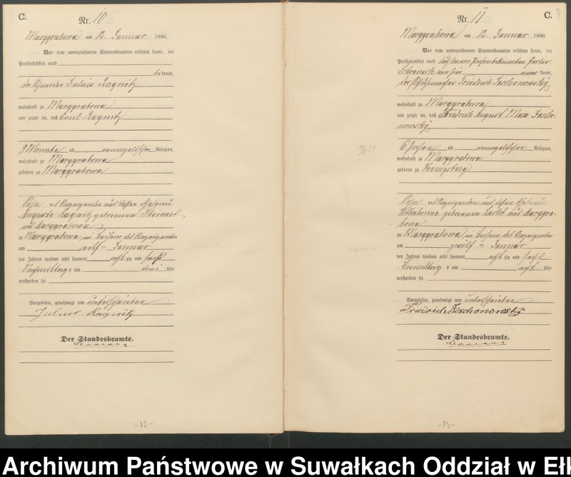 image.from.unit.number "Sterbe-Haupt-Register des Königlichen Preussischen Standes-Amtes Stadtgemeinde Marggrabowa Kreis Oletzko"