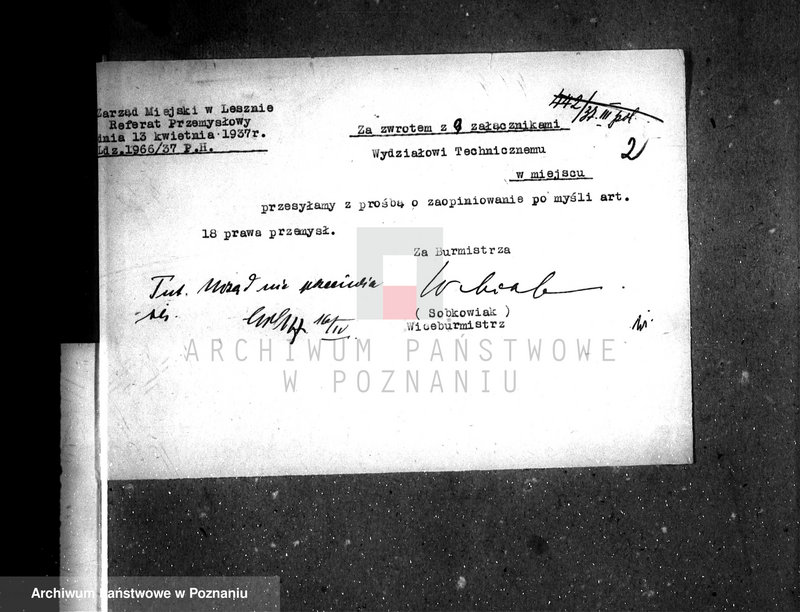 Obraz 6 z jednostki "Zatwierdzenie zakładu przemysłowego firmy Hermann August i Syn w Lesznie /Garbarnia skór/"