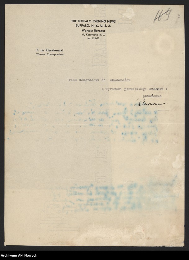 image.from.unit.number "Kleczkowski Stefan, dziennikarz polonijny. Publikacja artykułu Władysława Sikorskiego o Pomorzu i oświadczenia o niebezpieczeństwie wojny."