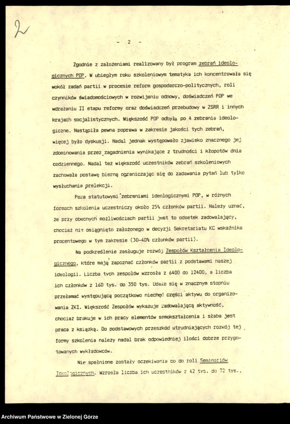 image.from.unit.number "Szkolenie partyjne. Wytyczne sekretariatu KC na lata 1988/1989, ocena przebiegu kampanii w latach 1976/1977, założenia na 1977/1978, informacja o szkoleniu 1978/1979, ocena szkolenia 1987/1988, ocena agitacji w 1978 r."