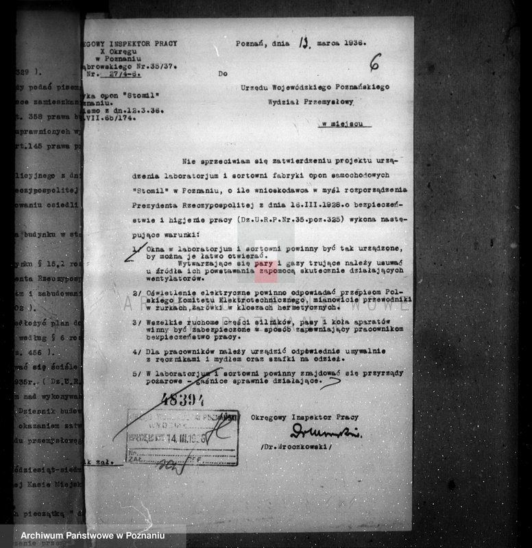 image.from.unit.number "Zatwierdzenie zakładu przemysłowego Firmy Stomil Spółka Akcyjna w Poznaniu /projekt budowy oddziału badania opon/"