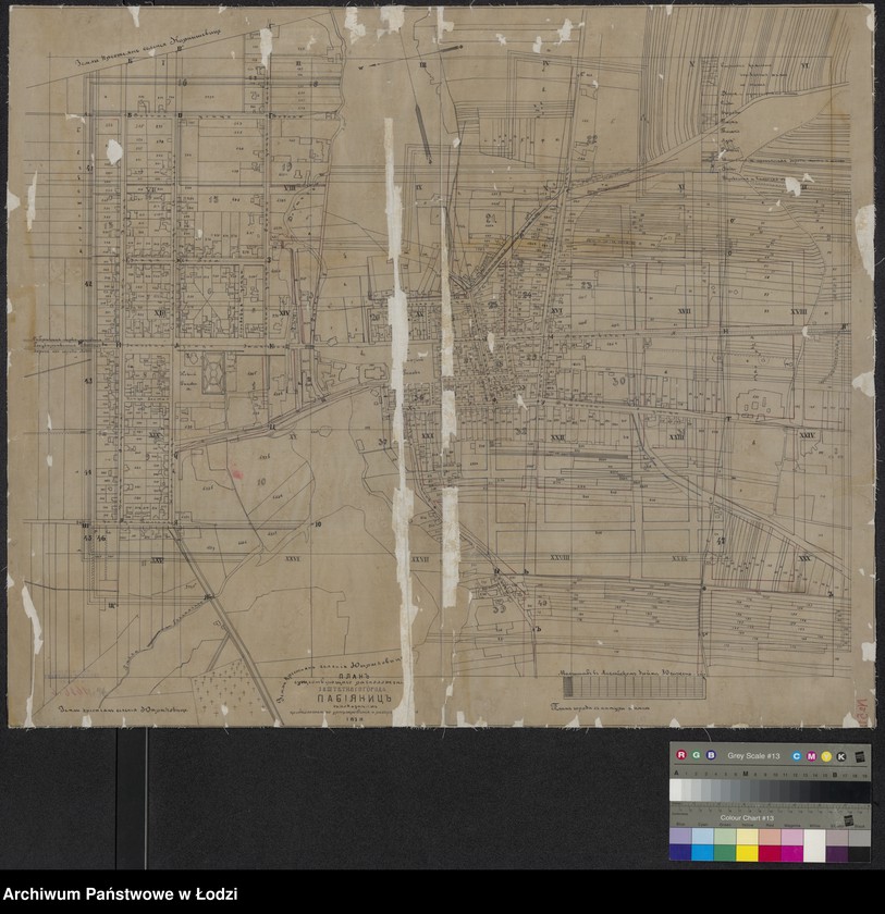 Obraz 1 z jednostki "Plan suščestvujuščago raspoloženìja zaštatnago goroda Pabianic s pokazanìem predpolagaemago uregulirovanìja i rasprestraněnìja"