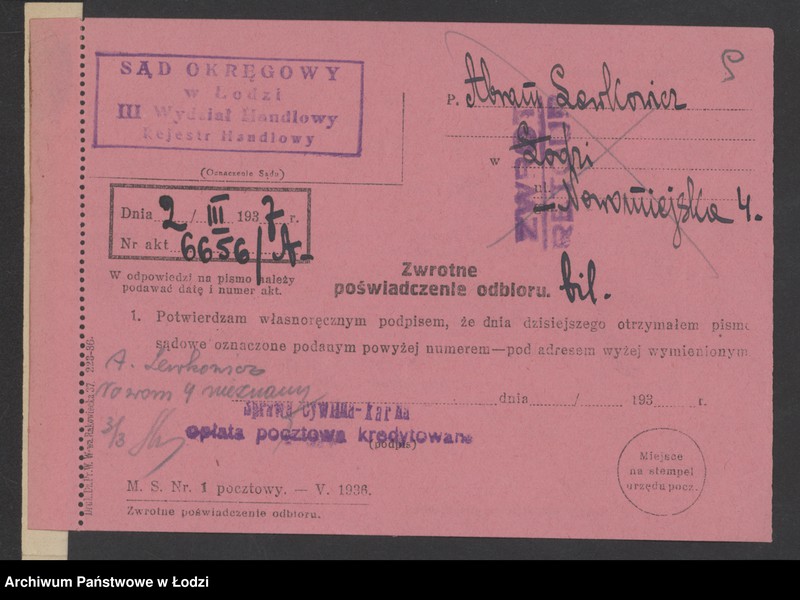 Obraz 11 z jednostki "Abram Lewkowicz- kupno i sprzedaż skór"