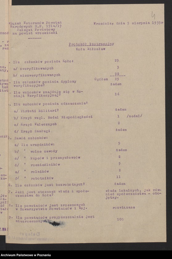 Obraz 7 z jednostki "Września - akta delegata powiatowego."