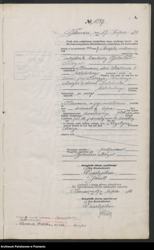 Obraz 9 z jednostki "Księga urodzeń odpis tom V [Rejestr poboczny urodzeń]"