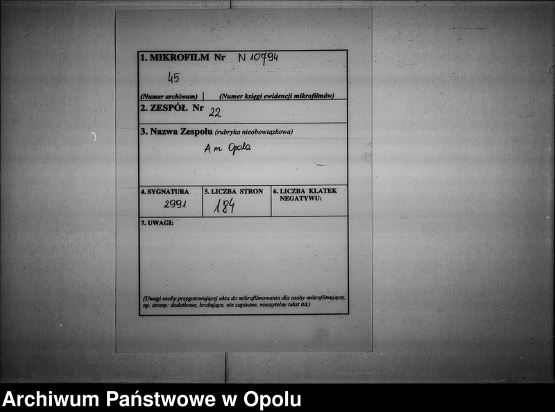 Obraz 2 z jednostki "Acta des Magistrats zu Oppeln betreffend: die Reparatur der Thurm-Uhr durch Garbe und Schoenheid und Anfertigung einer Neuen durch C. Weiss de Anno 1844"