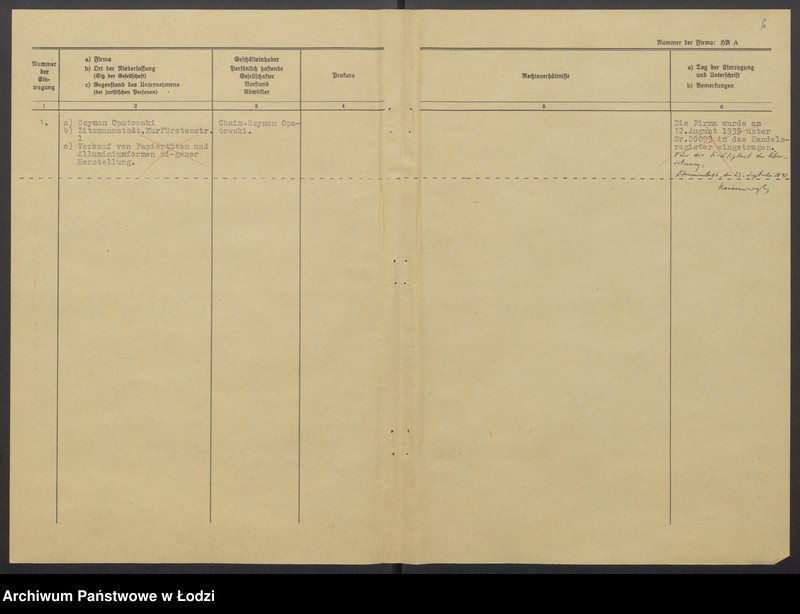 Obraz 8 z jednostki "Chaim Szymon Opatowski - sprzedaż torebek papierowych i foremek aluminiowzch własnego wyrobu"