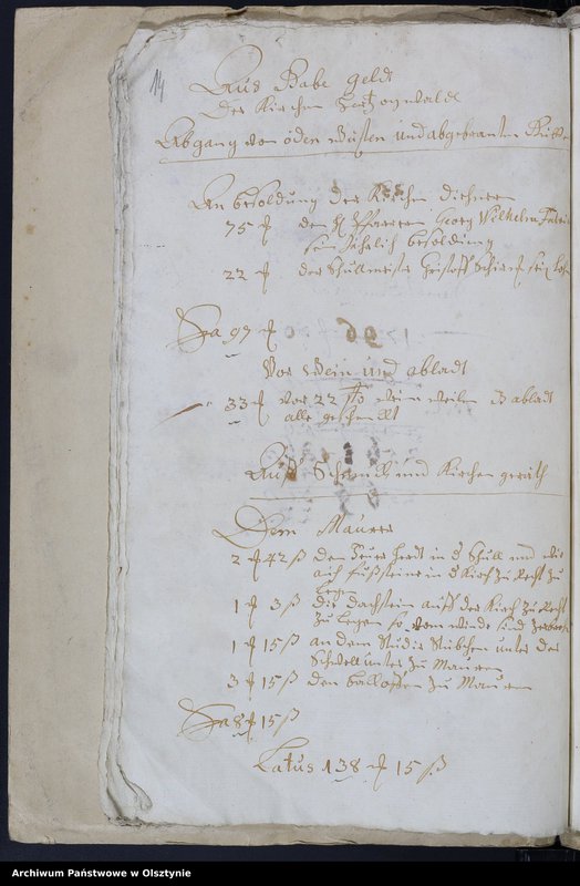 image.from.unit.number "Kirchen Rechnung des Kirchspiels Herzogswalde"