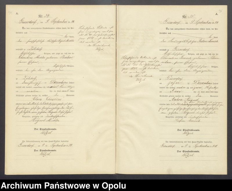 image.from.unit.number "Geburts-Neben-Register Standesamts Hohen-Giersdorf pro 1894"