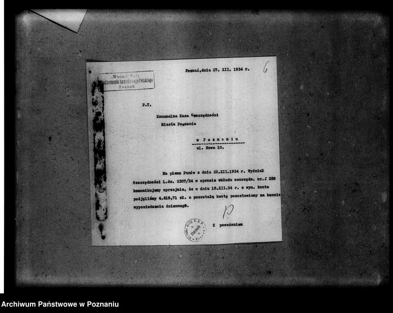 Obraz 10 z jednostki "Korespondencja w sprawach finansowych"