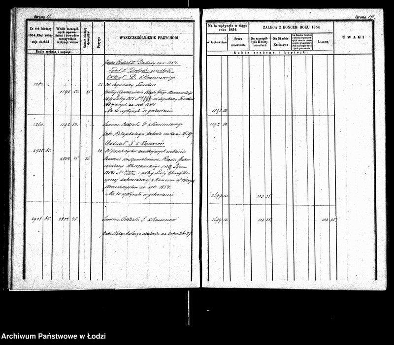 Obraz 15 z jednostki "Rachunek kasy ekonomicznej m. Łodzi za rok 1854"