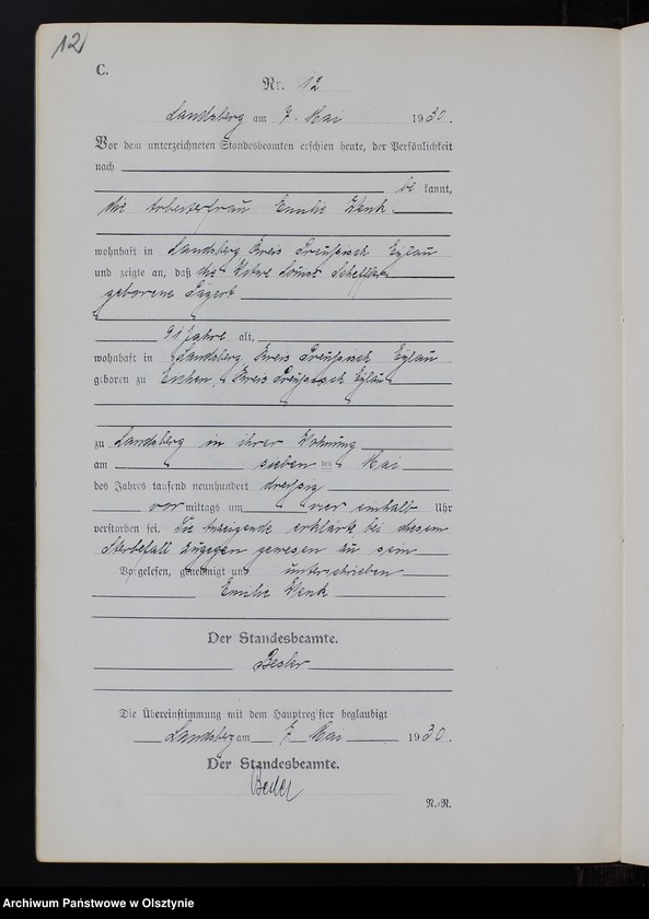 image.from.unit.number "Sterbe-Neben-Register Nr 1 - 25 [ Księga zgonów - wtóropis ]"