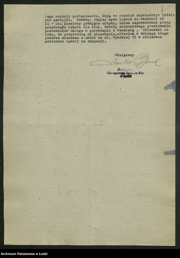 Obraz 9 z jednostki "Korespondencja [I sekretarza; skargi, dyrektywy, zaświadczenia]"