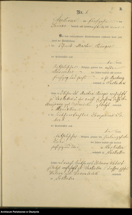 Obraz z jednostki "Heiraths-Haupt-Register Nr 1 - 17"