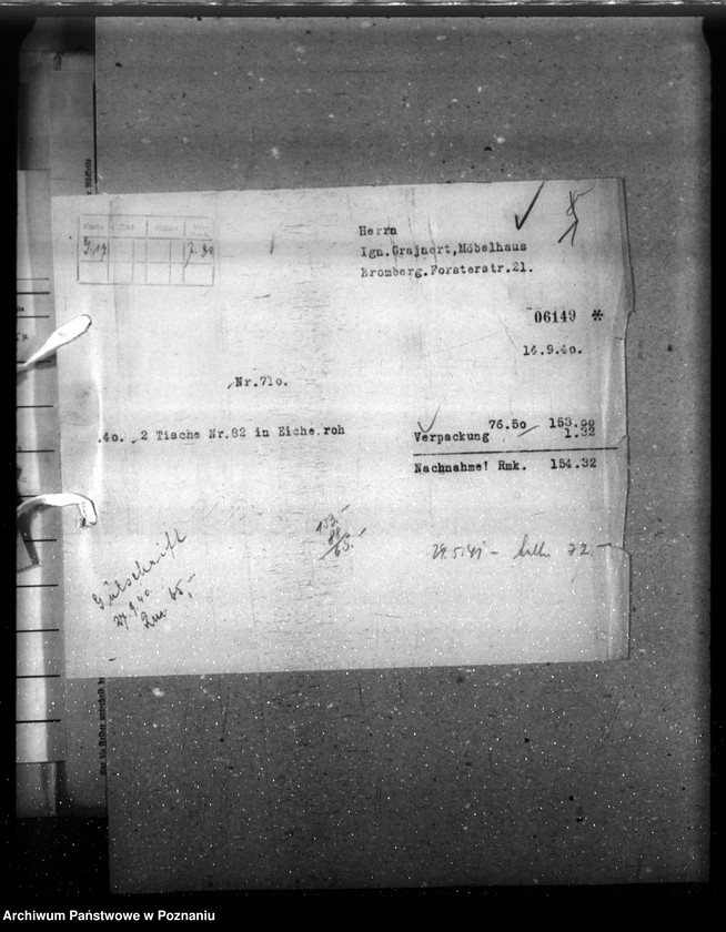 Obraz 5 z jednostki "Stuhl- und Tischfabrik "Tabaka" - Schwaningen (Swarzędz), przekroczenia cen"