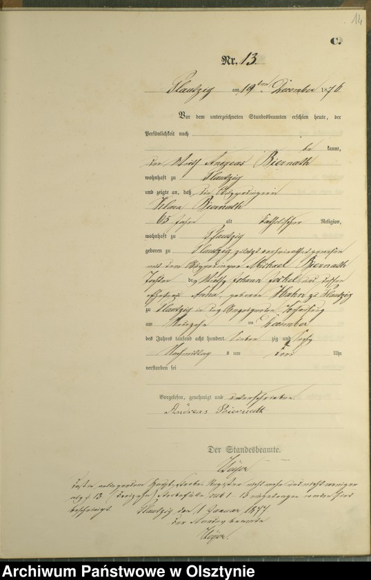 image.from.unit.number "Sterbe-Haupt-Register Nr 1 - 13"