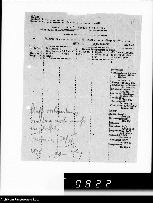 Obraz 15 z jednostki "Bewegungsberichte VIII. [Sprawozdania z wykonania zamówień wojskowych]"