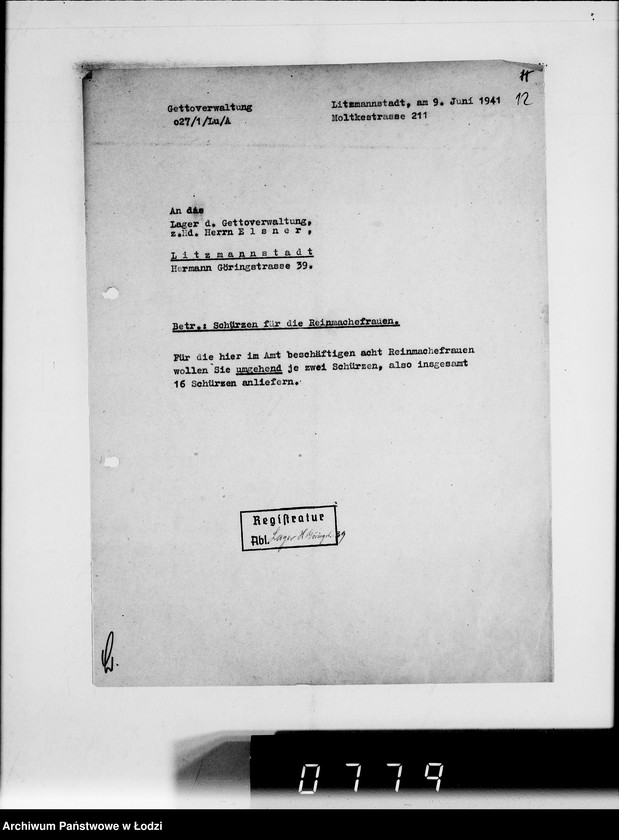 Obraz 18 z jednostki "Lager Hermann-Gör.Str.39.Herr Straube. [Korespondencja w sparwie wydania i przyjęcia towarów]"