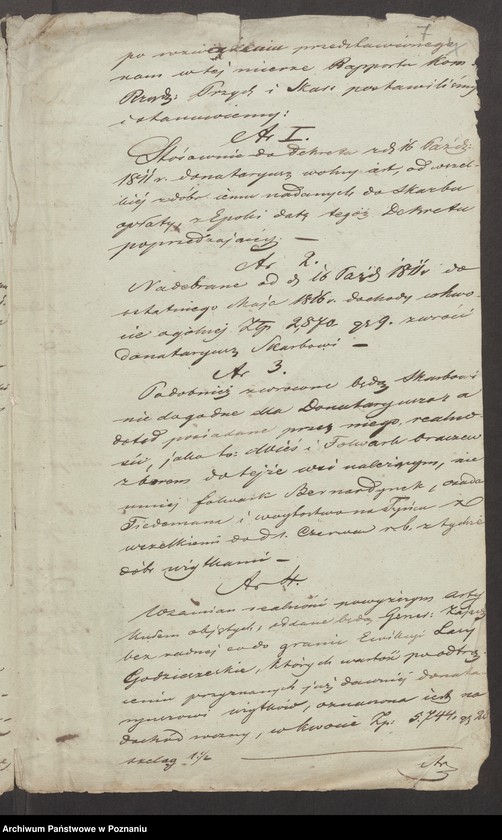 image.from.unit.number "Akta dotyczące testamentu gen. Józefa Zajączka [Kopie i odpisy akt hipotecznych i spadkowych Sekretariatu Stanu Księstwa Warszawskiego i Królestwa Polskiego, Komisji Przychodów i Skarbu oraz Trybunału Cywilnego w Warszawie, z lat 1811-1839, kopia testamentu gen. Zajączka, odpis akt hipotecznych starostwa stawiszyńskiego, korespondencja w sprawie ogłoszenia o sprzedaży dóbr Stawiszyn]"