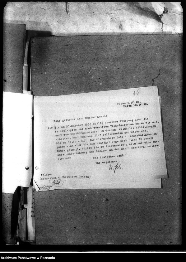 Obraz 20 z jednostki "Korespondencja w sprawie miejscowych Niemców, którzy zginęli w 1939 roku"