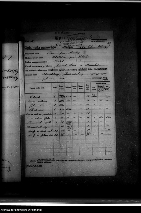 Obraz 16 z jednostki "Tartak J. Machoya w Błonicy powiat wolsztyński nr woj. kotła 2856"