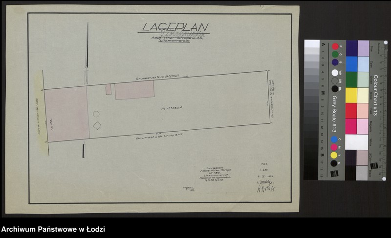 Obraz 1 z jednostki "Lageplan Adolf-Hitler-Strasse Nr 136 Litzmannstadt"