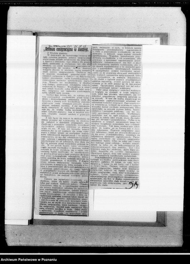 Obraz 10 z jednostki "Emigracja do Ameryki [wycinki prasowe]"