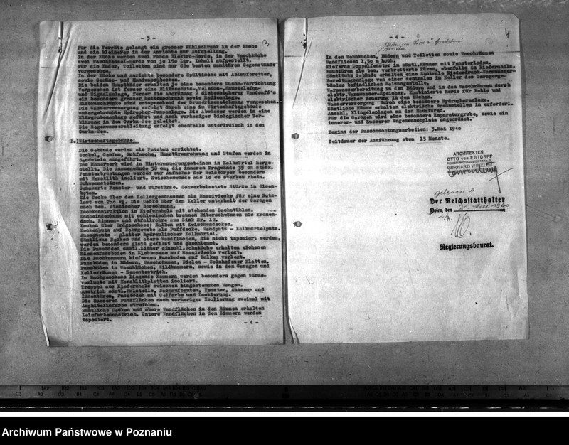 Obraz 3 z jednostki "Dienstwohngebäude - Reichsstatthalter Posen. Kostenvoranschlag, Baubeschreibung"