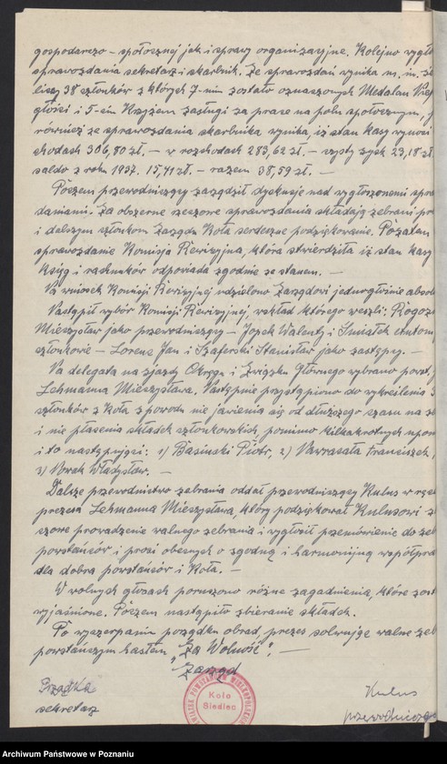 Obraz 17 z jednostki "Siedlce, powiat Wolsztyn - akta koła."