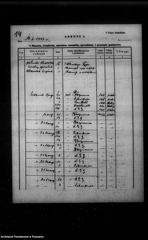 Obraz 18 z jednostki "Kwestionariusz Centrali elektrycznej Państwowego Przedsiębiorstwa Komunalnego w Chodzieży"