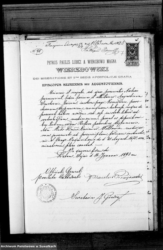 image.from.unit.number "Dokumenty k aktam brakosočetavšichsja Kopciovskago Rimsko-Katoličeskago Prichoda za 1893 god"