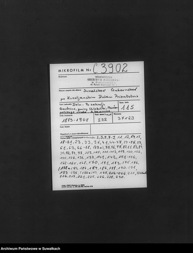 image.from.unit.number "Delo… Po selenîju Garšvine, gminy Chlebiški, Marîampolskago uezda, b. kazennoe"