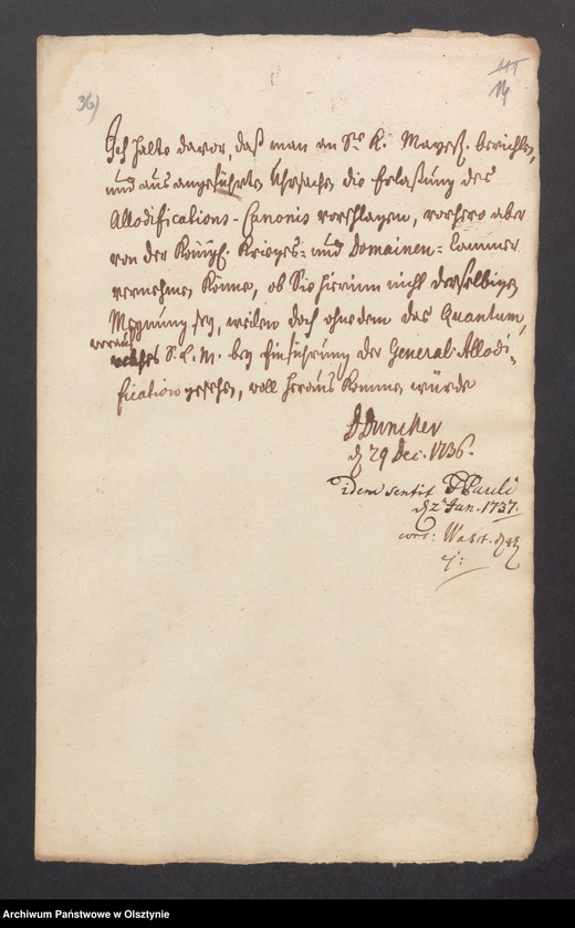 image.from.unit.number "Eisenbart [Eisenbarth], H. [Haupt] A. [Amt] Brandenburg [Pokarmin]. Acta das Gesuch der Universität um Niederschlagung des Allodificationscanons"