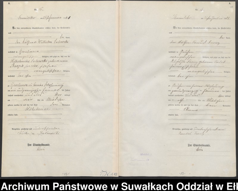 image.from.unit.number "Geburts-Haupt-Register des Königlichen Preussischen Standes-Amtes Kumilsko Kreis Johannisburg"