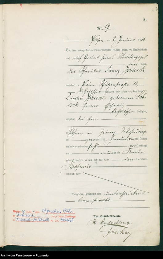 Obraz 11 z jednostki "Księga miejscowa urodzeń tom I"