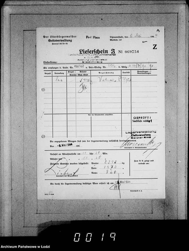 Obraz 17 z jednostki "Aufträge, Lieferscheinen und Rechnungen 100701-100791"