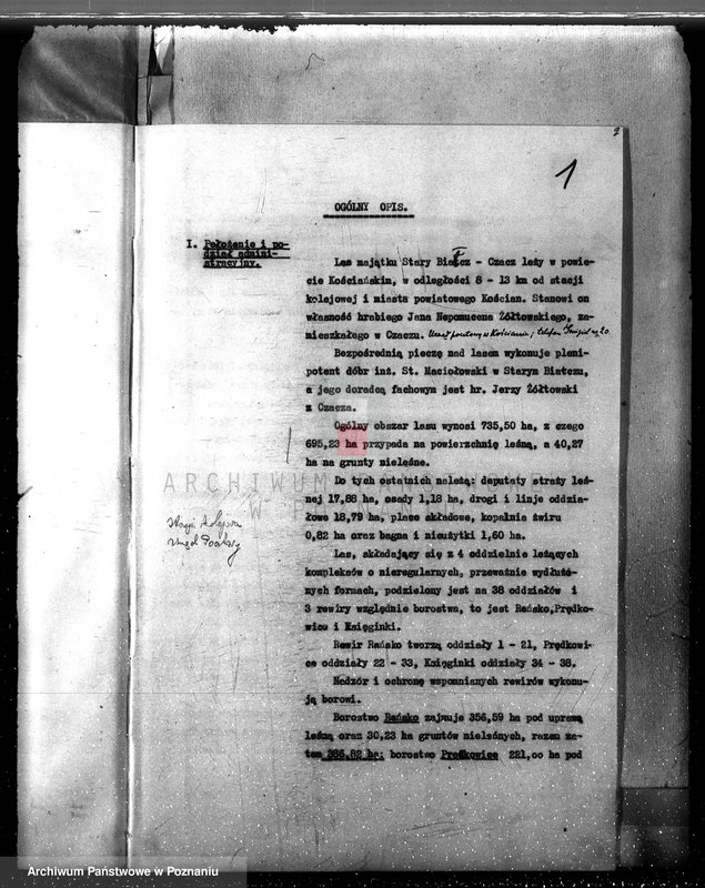 Obraz 5 z jednostki "Plan urządzania gospodarstwa leśnego dla lasu majętności Stary Białcz-Czacz powiat kościański 1935-1945"