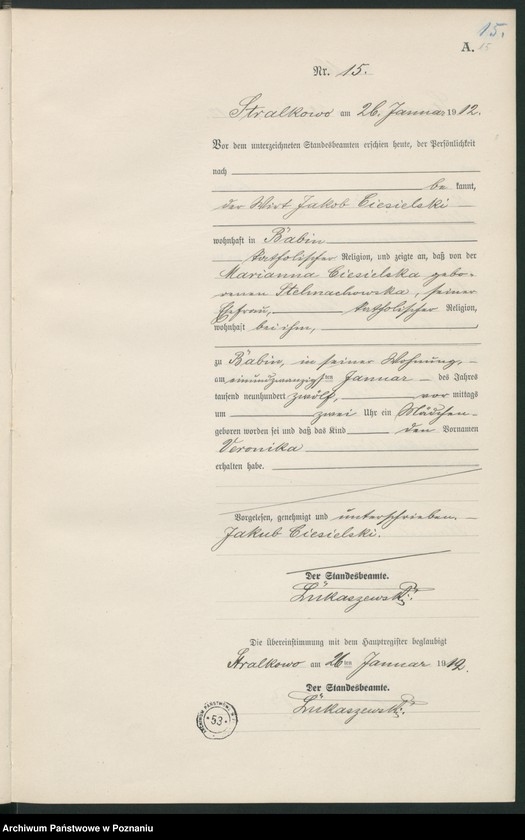 Obraz 18 z jednostki "Geburts-Neben-Register"
